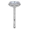 Hot Gabriel & Co. Suede - 14K White Gold Oval Hidden Halo Diamond Engagement Ring