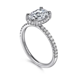 Online Gabriel & Co. Suede - 14K White Gold Oval Hidden Halo Diamond Engagement Ring