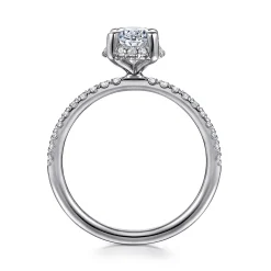 Online Gabriel & Co. Suede - 14K White Gold Oval Hidden Halo Diamond Engagement Ring