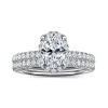Outlet Gabriel & Co. Suede - 14K White Gold Oval Hidden Halo Diamond Engagement Ring