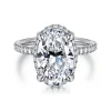 Gabriel & Co. Suede - 14K White Gold Oval Hidden Halo Diamond Engagement Ring