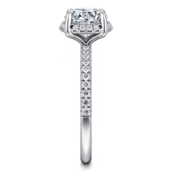 Hot Gabriel & Co. Suede - 14K White Gold Round Hidden Halo Diamond Engagement Ring