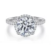 Outlet Gabriel & Co. Suede - 14K White Gold Round Hidden Halo Diamond Engagement Ring
