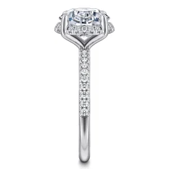 Outlet Gabriel & Co. Suede - 14K White Gold Round Hidden Halo Diamond Engagement Ring