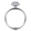 Outlet Gabriel & Co. Suede - 14K White Gold Round Hidden Halo Diamond Engagement Ring