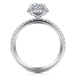 Outlet Gabriel & Co. Suede - 14K White Gold Round Hidden Halo Diamond Engagement Ring