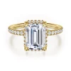 Online Gabriel & Co. Suede - 14K Yellow Gold Emerald Cut Hidden Halo Diamond Engagement Ring