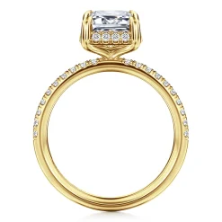 Online Gabriel & Co. Suede - 14K Yellow Gold Emerald Cut Hidden Halo Diamond Engagement Ring