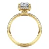 Gabriel & Co. Suede - 14K Yellow Gold Emerald Cut Hidden Halo Diamond Engagement Ring