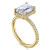 Best Gabriel & Co. Suede - 14K Yellow Gold Emerald Cut Hidden Halo Diamond Engagement Ring