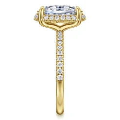 Hot Gabriel & Co. Suede - 14K Yellow Gold Oval Hidden Halo Diamond Engagement Ring