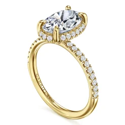 Online Gabriel & Co. Suede - 14K Yellow Gold Oval Hidden Halo Diamond Engagement Ring