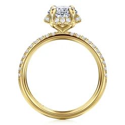 Online Gabriel & Co. Suede - 14K Yellow Gold Oval Hidden Halo Diamond Engagement Ring