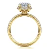 Best Gabriel & Co. Suede - 14K Yellow Gold Oval Hidden Halo Diamond Engagement Ring