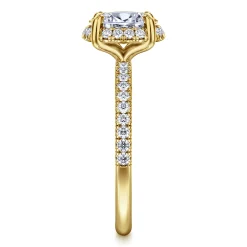 Gabriel & Co. Suede - 14K Yellow Gold Oval Hidden Halo Diamond Engagement Ring