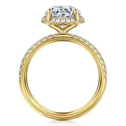 Sale Gabriel & Co. Suede - 14K Yellow Gold Round Hidden Halo Diamond Engagement Ring