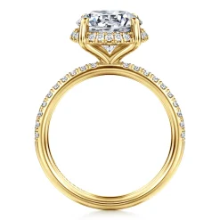 Gabriel & Co. Suede - 14K Yellow Gold Round Hidden Halo Diamond Engagement Ring