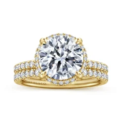 Gabriel & Co. Suede - 14K Yellow Gold Round Hidden Halo Diamond Engagement Ring