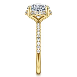 Gabriel & Co. Suede - 14K Yellow Gold Round Hidden Halo Diamond Engagement Ring