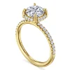 Discount Gabriel & Co. Suede - 14K Yellow Gold Round Hidden Halo Diamond Engagement Ring