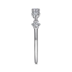 Gabriel & Co. Sumatra - 14K White Gold Diamond Station Anniversary Band - 0.25 ct