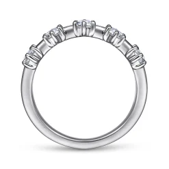 Online Gabriel & Co. Sumatra - 14K White Gold 5 Stone Stations Stackable Diamond Anniversary Band - 0.45 ct