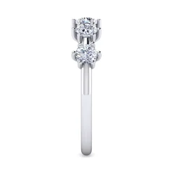 Sale Gabriel & Co. Sumatra - 14K White Gold 5 Stone Stations Stackable Diamond Anniversary Band - 0.75 ct