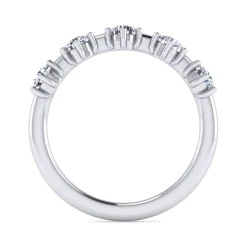 Sale Gabriel & Co. Sumatra - 14K White Gold 5 Stone Stations Stackable Diamond Anniversary Band - 0.75 ct