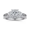 New Gabriel & Co. Sunday - 14K White Gold Cushion Cut 3 Stone Diamond Engagement Ring