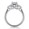 Sale Gabriel & Co. Sunday - 14K White Gold Emerald Cut 3 Stone Diamond Engagement Ring