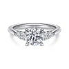 Discount Gabriel & Co. Sunday - 14K White Gold Round 3 Stone Diamond Engagement Ring