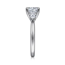 Best Gabriel & Co. Sunday - Platinum Round 3 Stone Diamond Engagement Ring