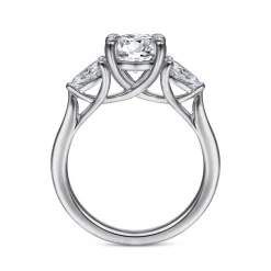 Best Gabriel & Co. Sunday - Platinum Round 3 Stone Diamond Engagement Ring