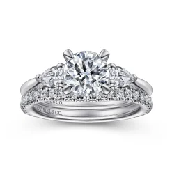 Hot Gabriel & Co. Sunday - Platinum Round 3 Stone Diamond Engagement Ring