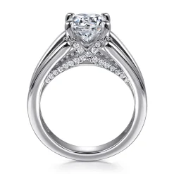 Best Gabriel & Co. Sutter - 14K White Gold Round Diamond Engagement Ring