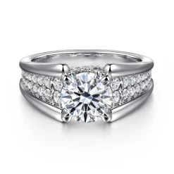 Best Gabriel & Co. Sutter - 14K White Gold Round Diamond Engagement Ring