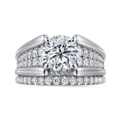 Best Gabriel & Co. Sutter - 14K White Gold Round Diamond Engagement Ring