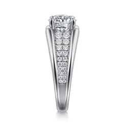 Best Gabriel & Co. Sutter - 14K White Gold Round Diamond Engagement Ring