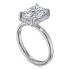 Clearance Gabriel & Co. Symphony - 14K White Gold Radiant Cut Hidden Halo Diamond Engagement Ring