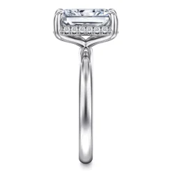 Clearance Gabriel & Co. Symphony - 14K White Gold Radiant Cut Hidden Halo Diamond Engagement Ring