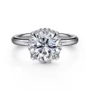 Gabriel & Co. Symphony - 14K White Gold Round Hidden Halo Diamond Engagement Ring