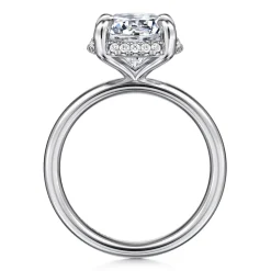 Clearance Gabriel & Co. Symphony - 14K White Gold Round Hidden Halo Diamond Engagement Ring