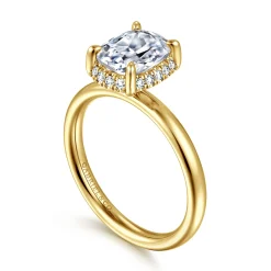 Outlet Gabriel & Co. Symphony - 14K Yellow Gold Elongated Cushion Hidden Halo Diamond Engagement Ring