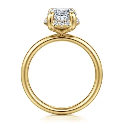 Discount Gabriel & Co. Symphony - 14K Yellow Gold Oval Hidden Halo Diamond Engagement Ring