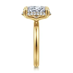 Discount Gabriel & Co. Symphony - 14K Yellow Gold Oval Hidden Halo Diamond Engagement Ring