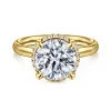Best Gabriel & Co. Symphony - 14K Yellow Gold Round Hidden Halo Diamond Engagement Ring