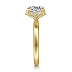 Best Gabriel & Co. Symphony - 14K Yellow Gold Round Hidden Halo Diamond Engagement Ring