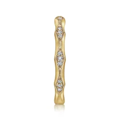 Discount Gabriel & Co. Tahiti - 14K Yellow Gold Vintage Inspired Diamond Anniversary Band - 0.12 ct