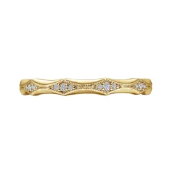 Discount Gabriel & Co. Tahiti - 14K Yellow Gold Vintage Inspired Diamond Anniversary Band - 0.12 ct