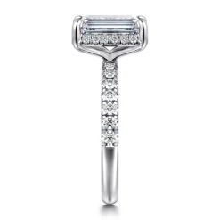 Best Gabriel & Co. Talisa - 14K White Gold Emerald Cut Hidden Halo Diamond Engagement Ring